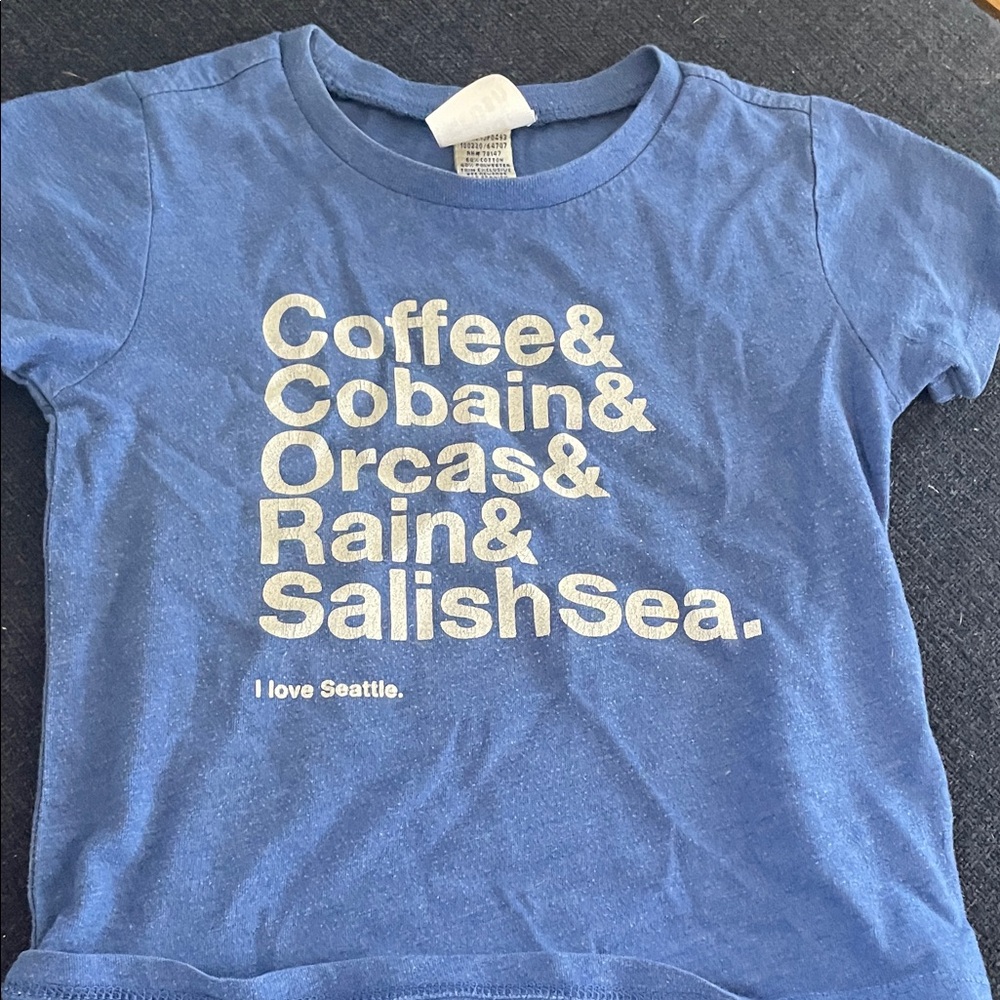 Seattle Kurt Cobain & Coffee  Kids T-Shirt